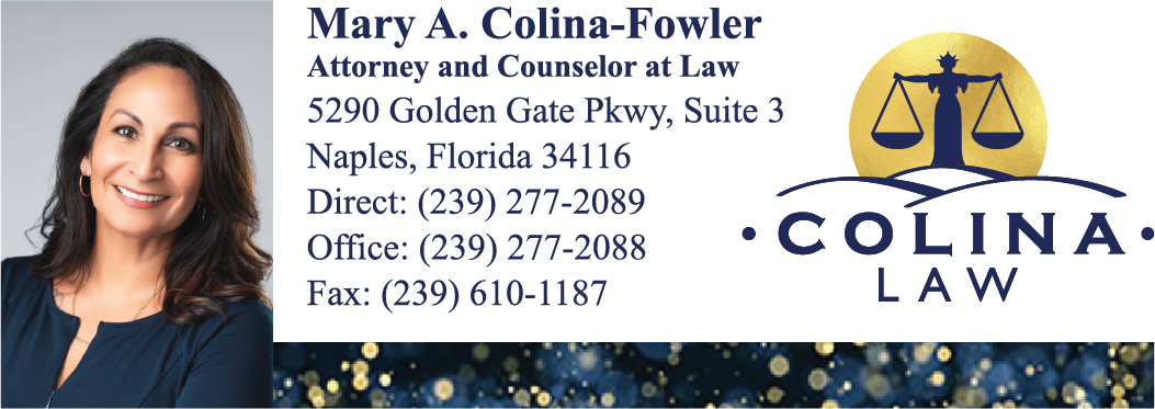 Mary A. Colina-Fowler — Colina Law business card