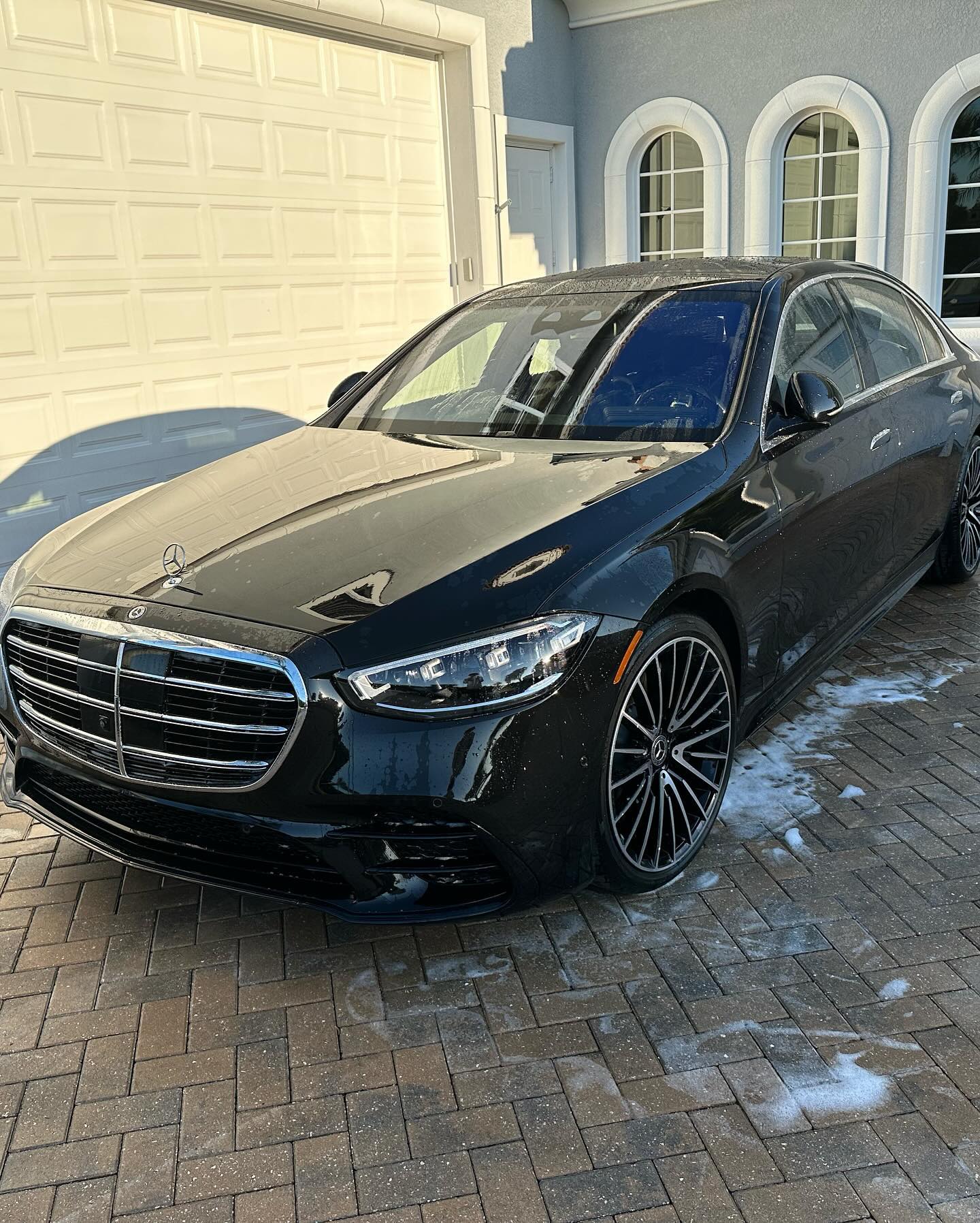 Mercedes-Benz S-Class (Black) Front three-quarter after — detailed by Vdetailss